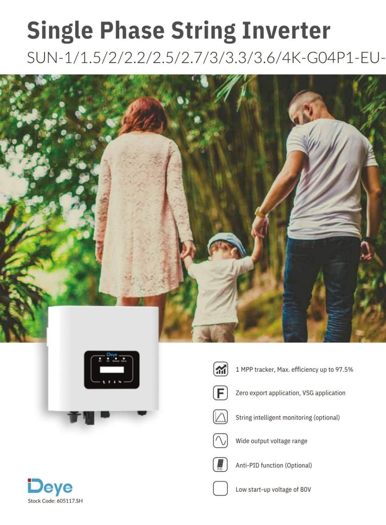 Giải pháp inverter Deye 3kW 1 pha tối ưu điện năng cho hệ thống điện mặt trời gia đình