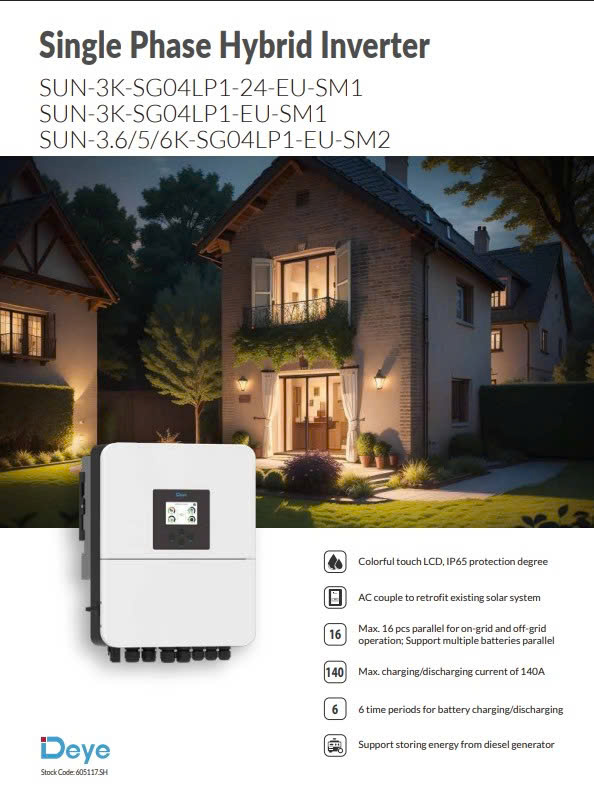 Các tính năng chính của biến tần Hybrid DEYE SUN-3K-SG04LP1-EU-SM1