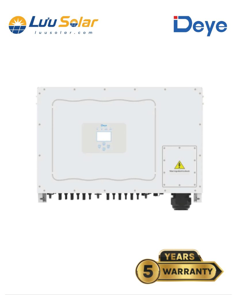 Biến tần DEYE SUN-110K-G03 công suất AC định mức 110 kW, thuộc dòng biến tần chuỗi 3 pha của Deye.
