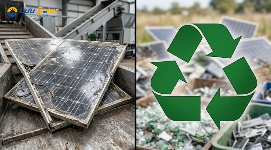 Tái chế pin mặt trời giúp thu hồi các vật liệu như kính, nhôm và đồng sau khi hết hạn sử dụng.