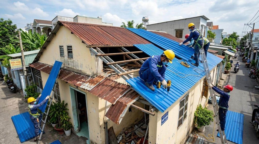 Trước khi lắp điện mặt trời, mái nhà cần được khảo sát để phát hiện tình trạng ăn mòn, hư hỏng lớp lợp, kết cấu suy yếu hoặc nguy cơ thấm dột. Nếu có vấn đề, chủ nhà nên xử lý mái và thực hiện gia cố theo kết quả đánh giá kỹ thuật, đồng thời xác định rõ các hạng mục cần làm để hạn chế chi phí sửa chữa phát sinh sau khi hệ thống đi vào hoạt động.