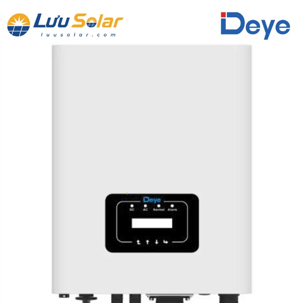 Biến tần hòa lưới DEYE 10KW 3 PHA SUN-10K-G06P3-EU-BM2-P1 với hiệu suất chuyển đổi cao, phù hợp cho hệ thống điện năng lượng mặt trời 3 pha.