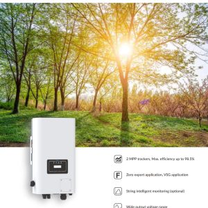 Biến tần DEYE 10KW 3 pha được trang bị 2 MPPT, hỗ trợ Zero Export, dải điện áp MPPT rộng và hiệu suất chuyển đổi lên đến 98,3% theo thông số từ nhà sản xuất.