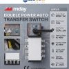 ATS Mday MDMC-160 có dòng định mức 160A, cấu hình 4P và điện áp làm việc AC 400V.