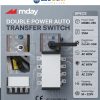 ATS chuyển mạch 250A 4P MDAY MDMC-250 với dòng định mức 250A, điện áp làm việc AC 400V và điện áp điều khiển AC 220V.