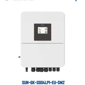 Deye SUN-6K-SG04LP1-EU-SM2 là biến tần Hybrid 1 pha công suất AC định mức 6.000W, hỗ trợ hệ thống điện mặt trời có lưu trữ.