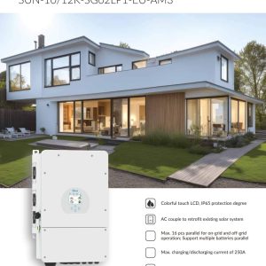 Deye 12kW 1 pha Inverter Hybrid hỗ trợ dòng sạc xả tối đa 250A, thiết lập 6 thời gian sạc xả pin, AC coupling và vận hành song song tối đa 16 thiết bị.