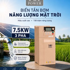 Biến tần bơm nước năng lượng mặt trời TOP POWER 7.5KW 3 pha được ứng dụng trong hệ thống tưới tiêu, cấp nước và khai thác nguồn nước sử dụng năng lượng mặt trời.